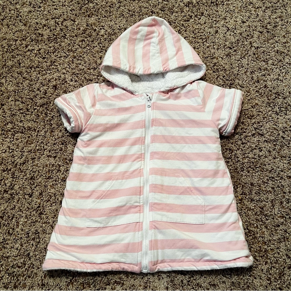 Classic Southern Smocks Pink and White Striped Beach Cover Up